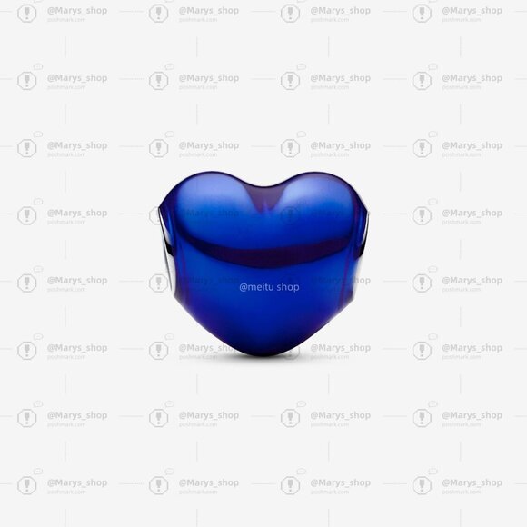 Pandora Metallic Blue Heart Charm - Picture 2 of 6